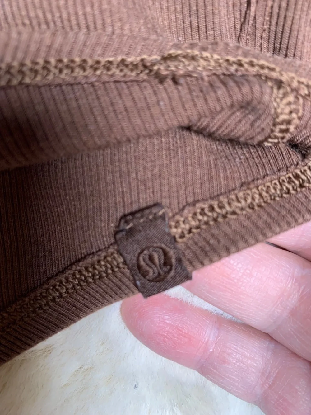 Lululemon twist back king sleeved tank in Brown Java